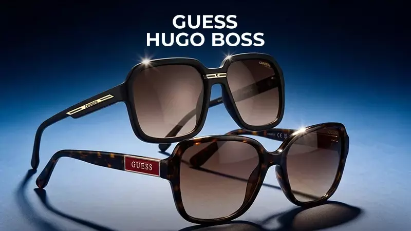 Guess, hugo boss, polaroid & other brand