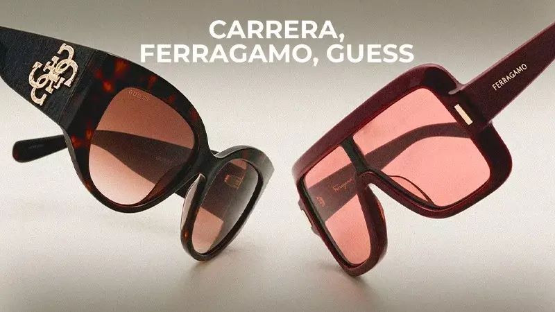 Carrera, ferragamo, guess & other brands