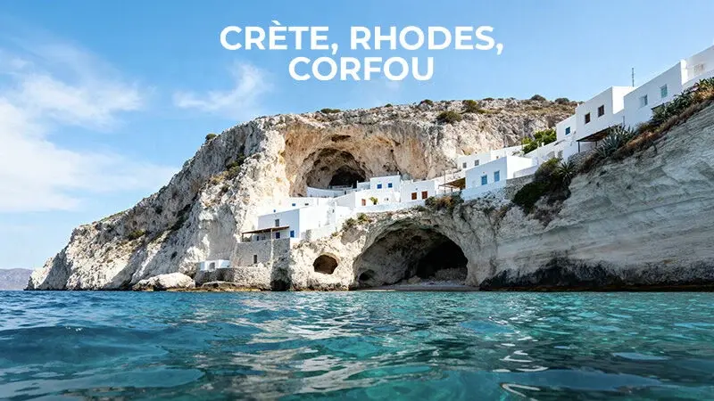 Crète, Rhodes, Corfou